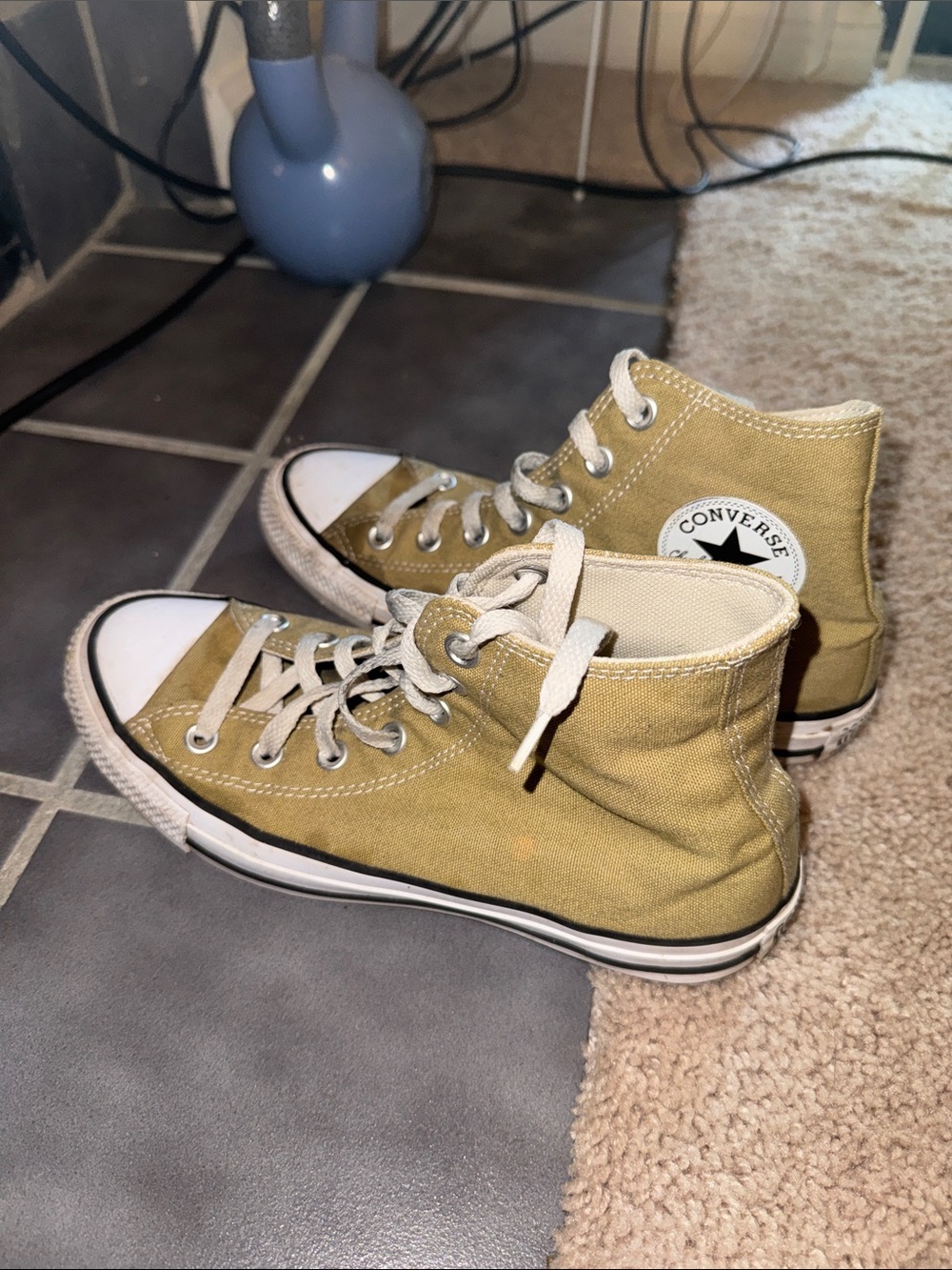 Converse High-Top Sneakers in Olive